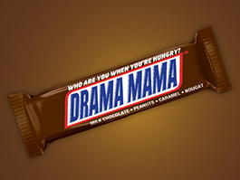 snickers bar with drama mama packaging