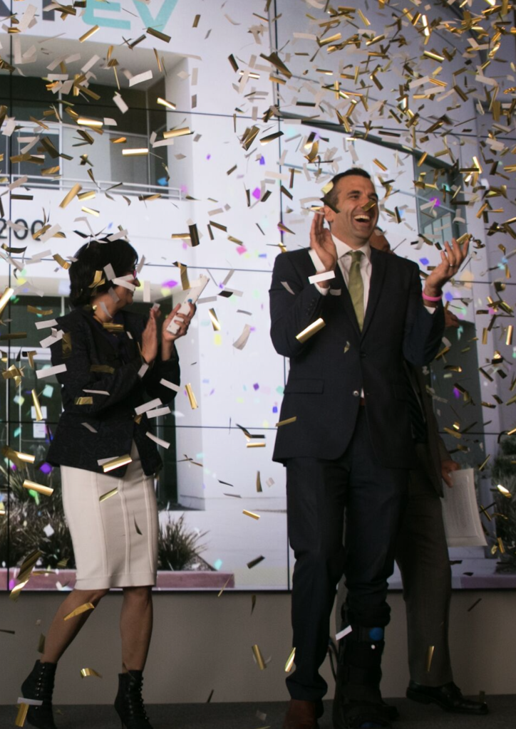 confetti and cheers at an experiential marketing event